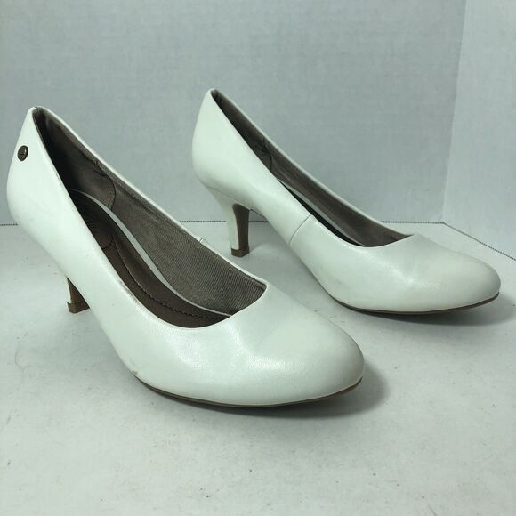 Life Stride Heels Womens Size 6.5 Parigi White Pumps Dress Soft System Slip OnE1 - Picture 1 of 12